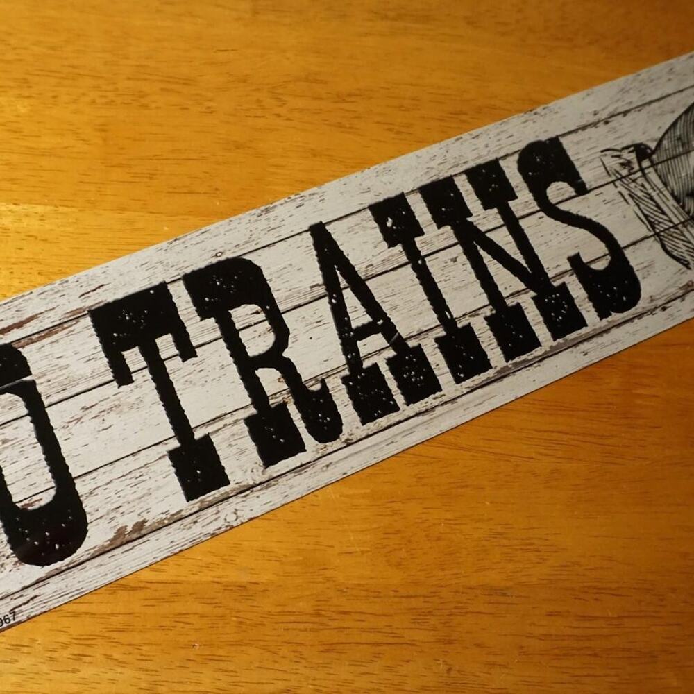 To Trains Railroad Sign Right Arrow Collectible Wood Grain Decor Finger Pointing